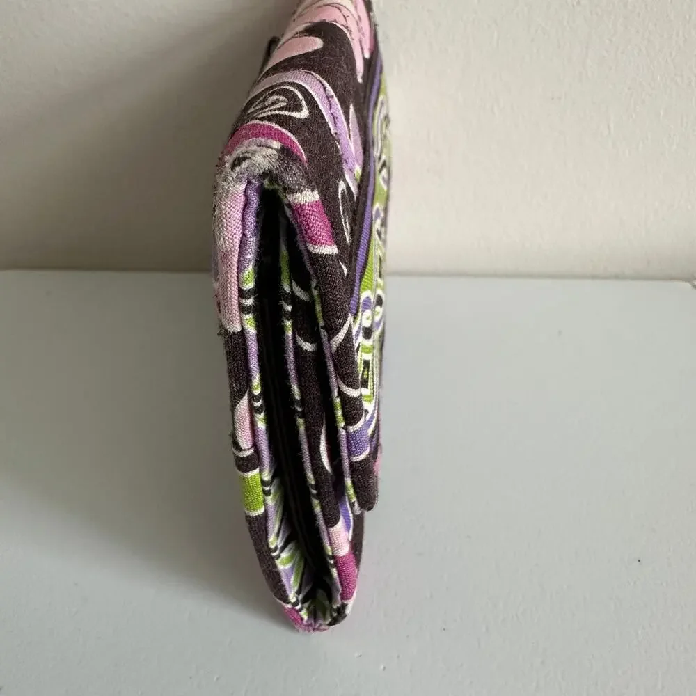 Vera Bradley Purple Punch Euro Wallet Tri-Fold Lightweight Cotton Card ID Holder - Picture 2 of 10